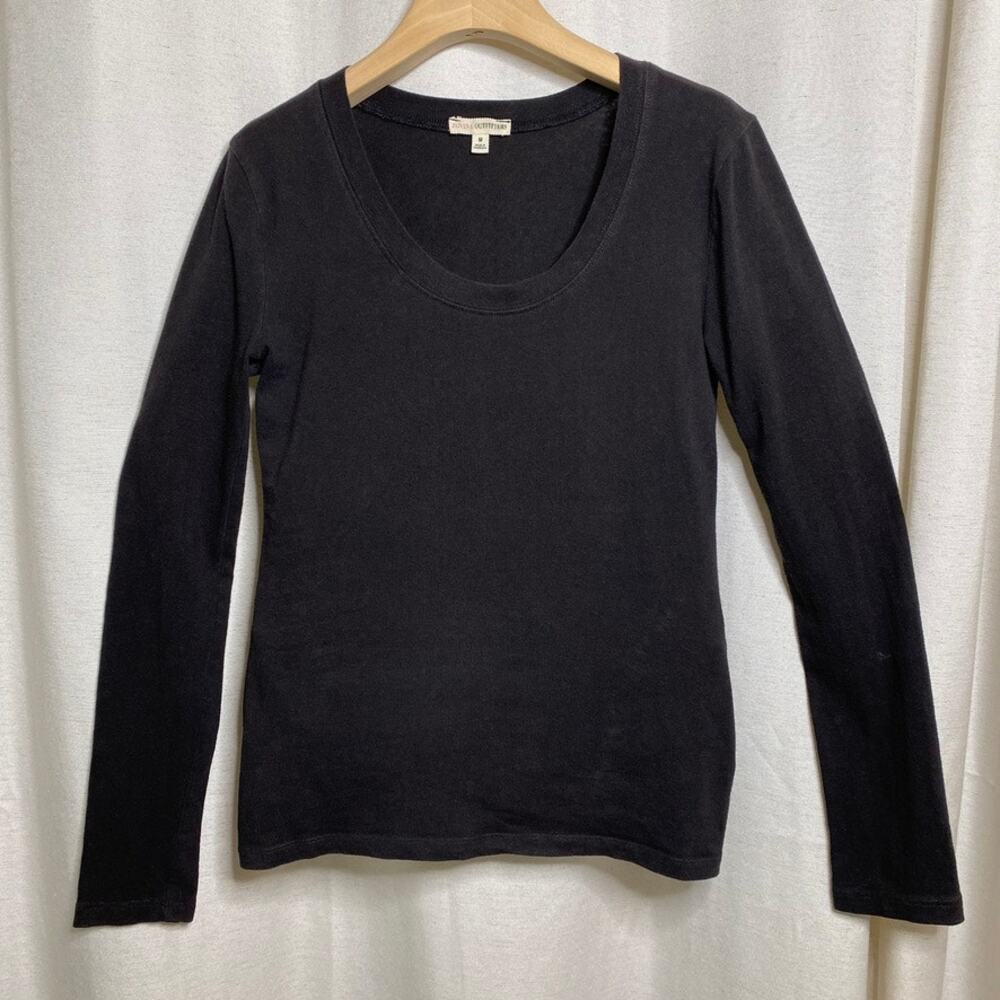 Zenna Outfitters Black Scoop Neck Top Womens S/XS 90s Style Minimalist Grunge